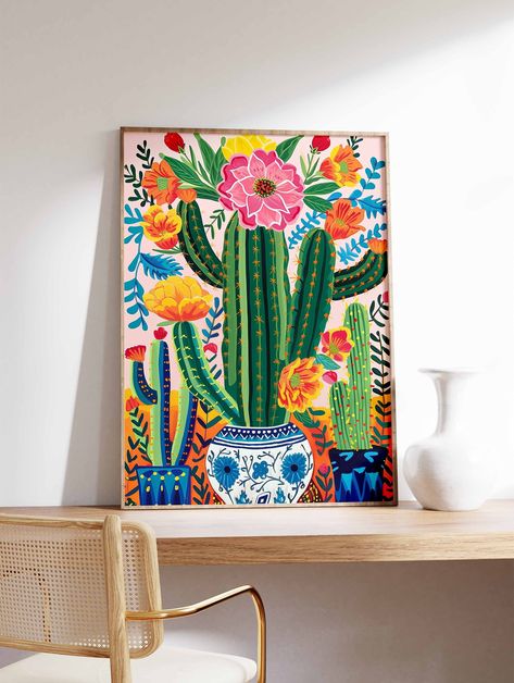 Mexico Acrylic Painting, Vintage Mexican Art Folk, Mexican Art Home Decor, Mexican Art Painting Easy, Mexican Murals Restaurant, Mexican Inspired Home Decor, Mexico Painting Ideas, Mexico Art Culture, Latin Home Decor