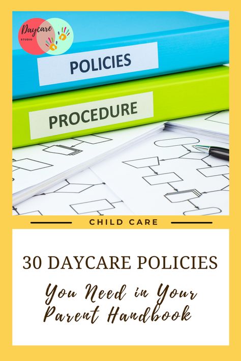 Daycare Policy Handbook, Daycare Policies, Starting A Daycare Center, Daycare Policies And Procedures, Daycare Printables, Childcare Director, Daycare Contract, Opening A Daycare, Daycare Director