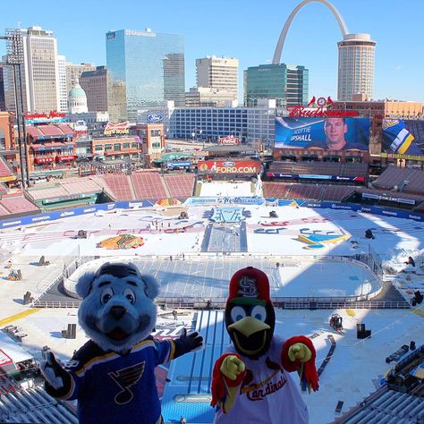 01-02-17: NHL Winter Classic, Chicago Blackhawks vs St Louis Blues, Busch Stadium, St Louis, Missouri, Blues won 4-1. St Louis Blues Hockey, Nhl Winter Classic, Busch Stadium, St Louis Cardinals Baseball, Las Vegas Photos, Hockey Season, Stl Cardinals, Sports Boys, Cardinals Baseball