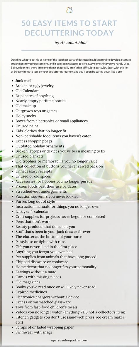 Checklist | 50 Easy Items To Start Decluttering Today Makeup Declutter, Start Decluttering, Space Organization, Organizational Tips, Empty Perfume Bottles, Organisation Ideas, Organizational Ideas, Vision Quest, Decluttering Tips