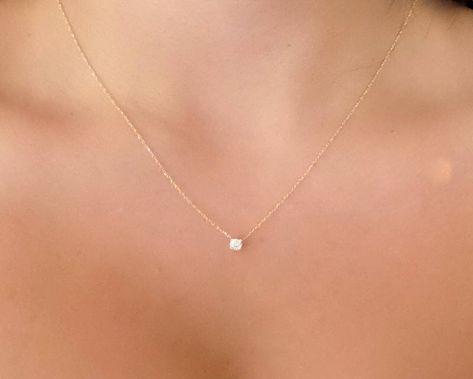 Diamond Necklace Bridal, Minimalist Diamond Necklace, Pendant Minimalist, Dainty Diamond Necklace, Floating Necklace, Solitaire Necklace, Necklace Bridal, Diamond Solitaire Necklace, Necklace Diamond