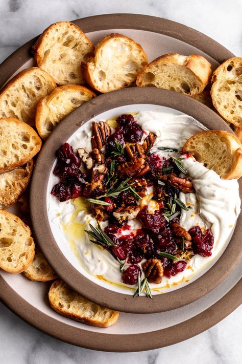 Whipped Goat Cheese with Cranberries & Pecans - Cooking with Cocktail Rings Goat Cheese With Cranberries, Whipped Goat Cheese With Bacon & Dates, Christmas Party Bites, Cranberry Goat Cheese Recipes, Fig Preserves Appetizers, Goat Cheese Side Dish, Goat Cheese And Cranberry Appetizer, Goat Cheese Board Ideas, Goat Cheese Fig Jam Appetizer