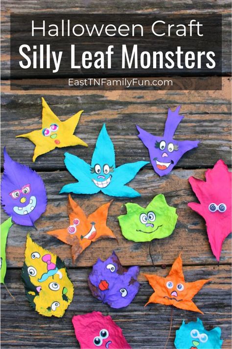 Leaf Monster, Nature Craft, Fun Halloween Crafts, Fun Fall Activities, Autumn Activities For Kids, Fun Summer Activities, Easy Art Projects, Leaf Crafts, Fall Crafts For Kids