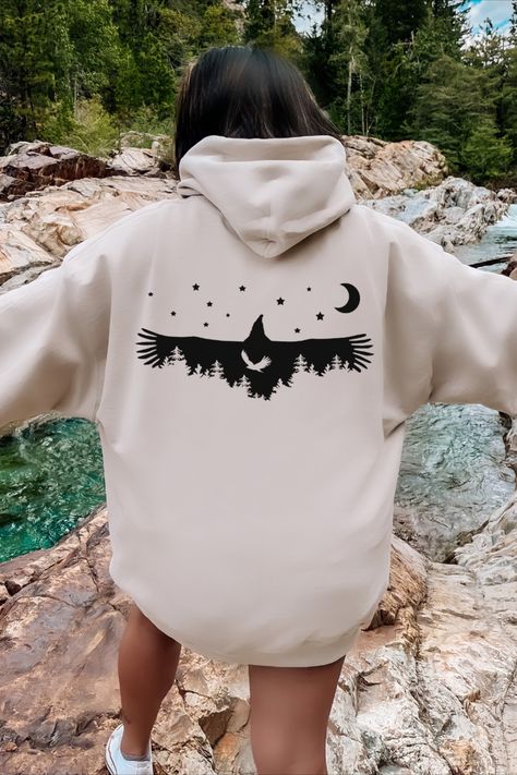 Adventure Time Merch, Fall Hunting, Bird Hoodie, Mountains Camping, Camping Hoodie, Mountain Camping, Eagle Design, Bear Hoodie, Adventure Shirt