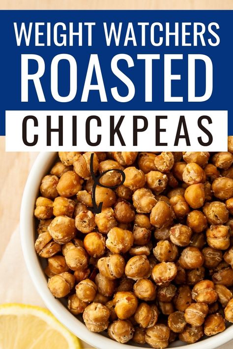 Making these WW roasted chickpeas could not be easier. They're a great option for snacking, topping salads, protein, and more! I love making roasted chickpeas! Salads Protein, Dry Roasted Chickpeas, Roasted Chickpeas Snack, Toasted Chickpeas, Chickpea Recipes Roasted, Chickpea Snacks, Weight Watchers Snacks, Weight Watchers Chicken, Dry Chickpeas