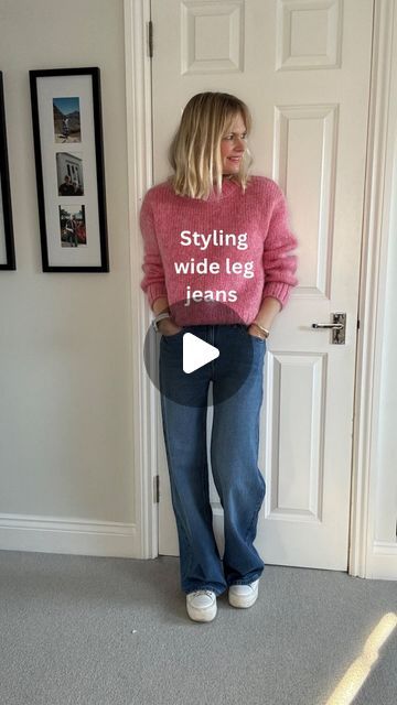 Claire Lopez on Instagram: "The wide leg jean 👖…

It’s everywhere so here are a few outfit ideas and guidelines on wearing yours 

👖 Be careful with volume and consider keeping it neater up top given the volume is all below the waist. 

👖 Not all lengths of coats/jackets will work, particularly if you have a cropped wide leg. 

👖 Chunky boot styles look very bottom heavy so avoid these! Pointed boots/flats work very well. 

Head to stories for try ons of current denim options, links to current pieces and more chat on what to look for and avoid. One to save 📌📌📌

All current links will be saved in my Feb highlight. 

Jeans cropped blue  @paige 
Black wide leg @zara marine 
Cropped indigo @aurelie.co.uk 
Full length blue @hm 

Current
Leather jacket @allsaints 
Puffa and cream coat @un Sweatshirts With Wide Leg Jeans, Denim Jacket With Wide Leg Pants, Wide Leg Jean Blazer Outfit, Wide Leg Jeans With Blazer Outfit, Wide Leg Jeans And Sweatshirt Outfit, Wide Leg Jeans Chelsea Boots, Wide Leg Jeans Sweater Outfit, What Shoes To Wear With Cropped Jeans, Black Top And Blue Jeans Outfit