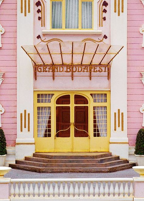 Wes Anderson Aesthetic, Wes Anderson Style, The Grand Budapest Hotel, Yellow Door, Grand Budapest, Grand Budapest Hotel, Yellow Doors, Budapest Hotel, Wes Anderson