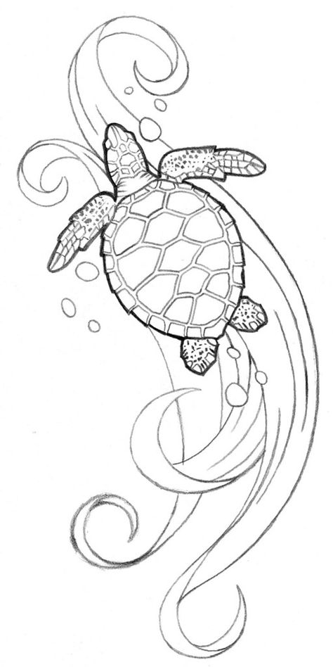 Koi Tattoo Design, Sea Turtle Tattoo, Turtle Tattoo Designs, Polynesian Tattoos, Kunst Tattoos, Turtle Drawing, Sea Turtle Art, Tattoos For Women Flowers, Hawaiian Tattoo