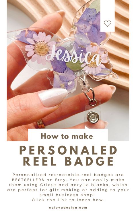 Discover the ultimate guide on creating retractable reel badges using Cricut! Elevate your badge game with step-by-step instructions for crafting with Cricut and Cameo Silhouette. Learn how to craft personalized reel badges, ideal for nurses, teachers, and anyone in need of a stylish accessory. Unleash your creativity and explore potential small business product ideas. Elevate your badge game today! Click now to read the full blog post and start making your own unique DIY reel badges. How To Make Badge Reels, Business Product Ideas, How To Make Badges, Badge Reel Ideas, Diy Badge Reel, Svg Tutorial, Badge Reels Diy, Cute Shapes, Stuff To Make