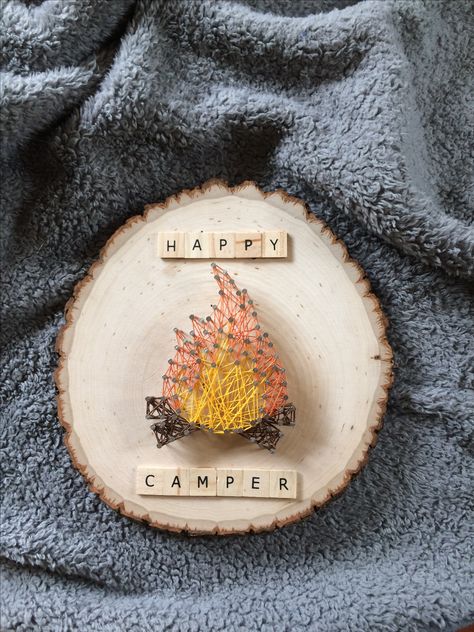 Insta: @allstrungupshop Happy Camper String Art! #happycamper #stringart #homedecor Nail String, Nail String Art, String Art Patterns, String Art Diy, Camping Crafts, Happy Camper, Crafty Craft, Crafty Diy, A Wood