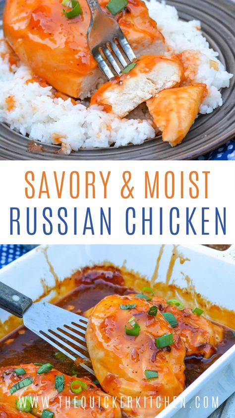 Recipes Using Russian Dressing, French Dressing Chicken Recipes, Russian Dressing Chicken, French Dressing Chicken, Russian Chicken Recipe, Apricot Chicken Breast, Russian Salad Dressing, Russian Chicken, Baked Boneless Chicken Breast