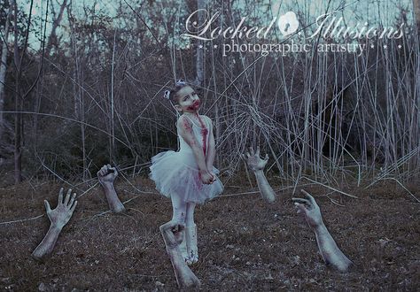 Zombie Ballerina | www.lockedillusionsphoto.com www.facebook… | Flickr Zombie Ballerina, Disturbing Horror, Traditional Pictures, Disturbing Photos, Zombie Kid, Horror Photos, Creepy Kids, Having Fun, Staging