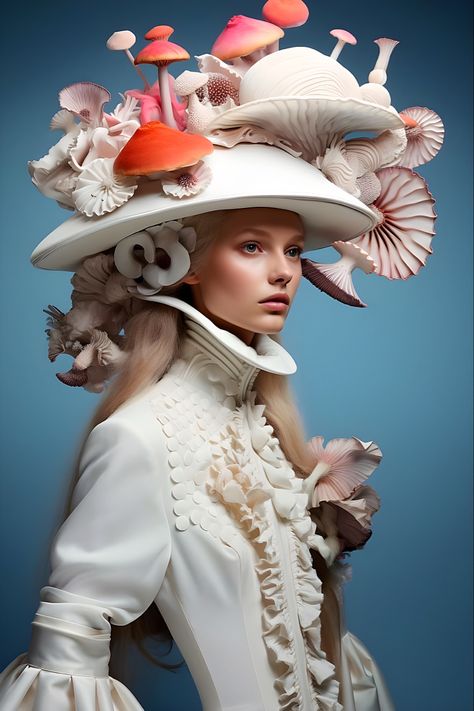 Surreal Headpiece, Mushroom Headpiece, Mushroom Costume Women, Hat Sculpture, Mushroom Fashion, Mushroom Dress, Mushroom Costume, Mad Hat, Easy Diy Costumes