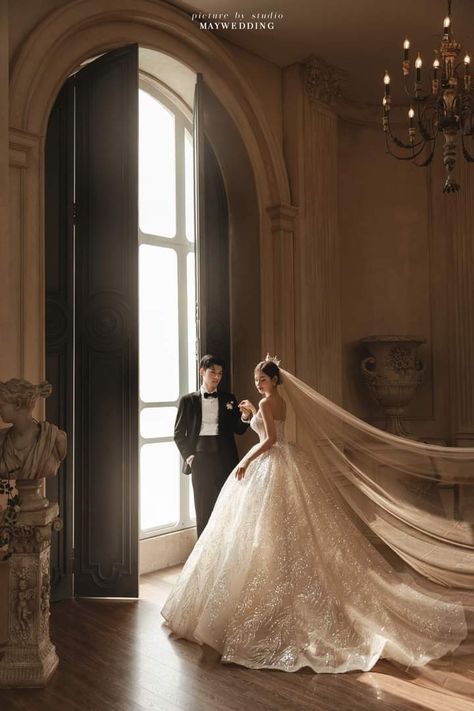 Princess Wedding Photoshoot, Royal Prewedding Photoshoot, Elegant Wedding Photoshoot, Royal Wedding Photography, Wedding Photos Ballgown, Royal Wedding Photoshoot, Wedding Studio Photoshoot, Castle Wedding Photos, Dramatic Wedding Photos