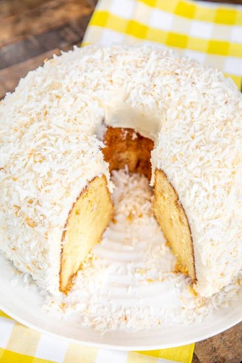 Tom Cruise Cake (White Chocolate Coconut Bunt Cake) - Plain Chicken Doan's Bakery Coconut Cake, White Chocolate Coconut Bundt Cake, Tom Cruise Cake, White Chocolate Coconut Cake, Chocolate Coconut Bundt Cake, Coconut Pound Cake Recipe, Cruise Cake, Coconut Bundt Cake, Bunt Cake Recipe