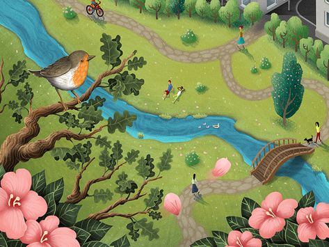 Stream Illustration, River Illustration Simple, River Illustration, Forest River Illustration, Forest Stream Illustration, Mountain River Illustration, Cartoon River Background, Book Illustration Design, Water Projects