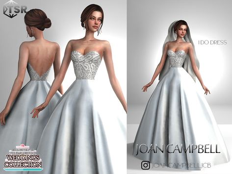 The Sims Resource - I Do Dress The Sims Resource Wedding Dress, Wedding Dresses Cc Sims 4, The Sims 4 Wedding Dress Cc, Sims Cc Wedding Dress, Sims 4 Bridesmaid Dress, Sims 4 Cc Dress Elegant, Sims4 Wedding Dress, Ts4 Wedding Dress, Wedding Dresses Sims 4 Cc