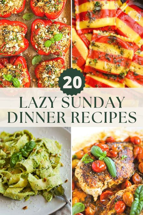 Looking for easy and delicious Lazy Sunday Dinner ideas? You've come to the right place! We share all of our favorite low effort and easy dinners, including quick pastas, succulent chicken, buttery fish, and more. Sunday Night Dinner Recipes, Lazy Sunday Dinner, Saturday Dinner Ideas, Easy Sunday Dinner, Sunday Dinner Ideas, Lazy Dinner, Ground Beef And Cabbage, Lazy Dinners, Sunday Dinner Recipes