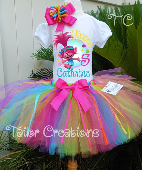 Troll Party Theme, Trolls Birthday Cake, Trolls Poppy, Trolls Party, Little Pony Birthday Party, Trolls Birthday Party, Troll Party, Rainbow Tutu, Custom Birthday Shirts