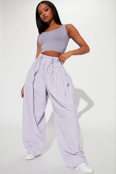 Parachute Pants Outfit, Lavender Fashion, Dental Scrubs, Parachute Pant, Stich Fix, Cargo Pants Outfit, Hard Candy, Birthday Photoshoot, New Wardrobe