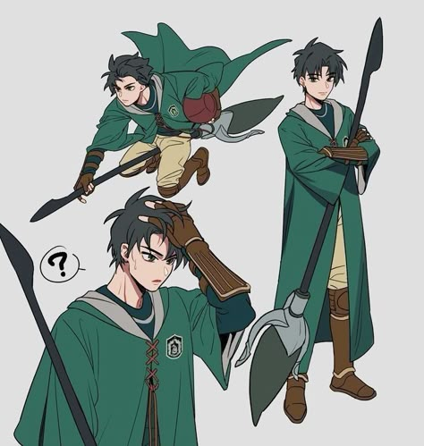 Slytherin Oc Art, Slytherin Student Art, Slytherin Oc Male, Slytherin Anime, Hogwarts Oc Male, Harry Potter Oc Character, Hogwarts Oc Art, Harry Potter Oc Art, Dumbledore Art