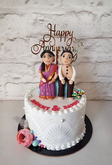 Marriage Anniversary Cake Design, Marriage Anniversary Cake, Anniversary Cake Designs, 25 Anniversary, Happy Marriage Anniversary, Unique Birthday Cakes, Human Figures, Big Cakes, Marriage Anniversary