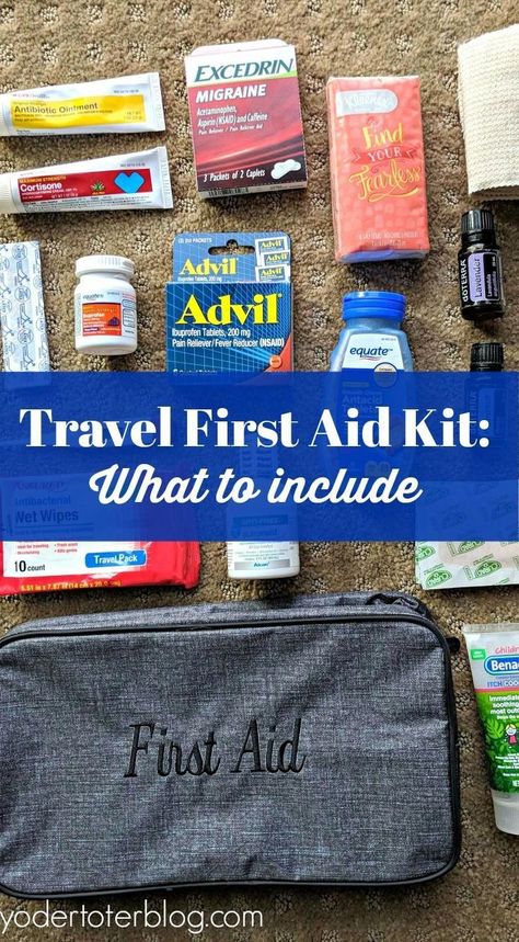 Accidents and sickness happen at home and away. Before leaving for international travel, you may want to consider packing a first aid kit. Here's what our family included in our travel medicine bag. Travel Medicine, Travel Essentials Men, Carry On Bag Essentials, Travel Essentials List, Medicine Bag, Travel Essentials For Women, Road Trip Essentials, Packing List For Travel, Aid Kit