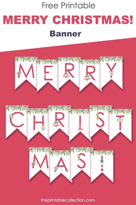 Merry Christmas Banner Printable Free, Merry Christmas Banner Printable Letters, Merry Christmas Banner Printable, Christmas Banner Printable, Reindeer Printable, Merry Christmas Printable, Family Holiday Cards, Banner Printable, Christmas Crafts For Adults