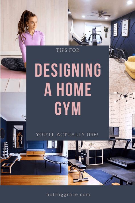 Small Home Gym Aesthetic, Accent Wall Home Gym, Feminine Home Gym, Home Gym Color Scheme, Gym Space Design, Work Out Rooms Gym At Home, Gym Interior Design Ideas Modern Luxury, Home Gym Flooring Ideas, Aesthetic Home Gym