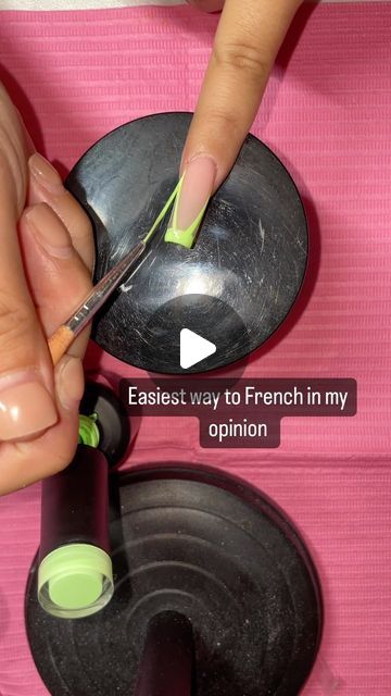 L.L.A🪶🕊️ forever your 🌏 mom 🤎 on Instagram: "Ive tried all the different methods to doing hand painted french tips and so far ive stuck with this way its super easy 💅🏽🫶🏽  @vbeautypure   #nailtechproblems #nailhacks #fyp #nails2inspire #nailtips #bayarea #nailsofinstagram #nailart #frenchtip #frenchtipnails #explore #explorepage #exploreeverything #nailslove #nailsdesign #trendynails #reelsinstagram #nailsoftheday #nailsdesigner #acrylicnails" How To Paint Your Nails French Tip, Painting French Tip Nails, How Do You Do French Tip Nails, How To Do A French Tip Beginner, French Tip Diy, How To Paint A French Tip, How To French Tip Nails, French Tip Tutorial Nails, How To Paint French Tips Nails