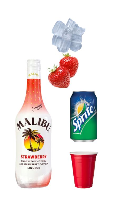 Malibu strawberry | Mixers | Drinks | Alcohol | Party drinks Alcohol Party Drinks, Malibu Recipes, Alcohol Mixers, Malibu Drinks, Fun Drinks Alcohol, Party Drinks Alcohol, Alcohol Party, Drinks Alcohol, White Rum