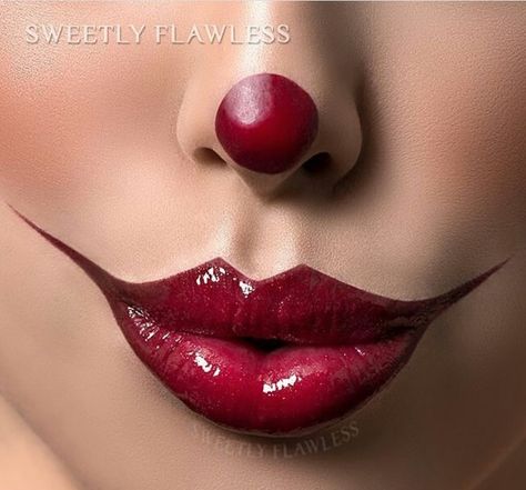 Clown Makeup Lips, Magician Makeup Halloween, Clown Couple Makeup, Clown Lips Makeup, Clown Lips, Evil Clown Makeup, Liquid Latex Makeup, Evil Magician, Fnaf Makeup