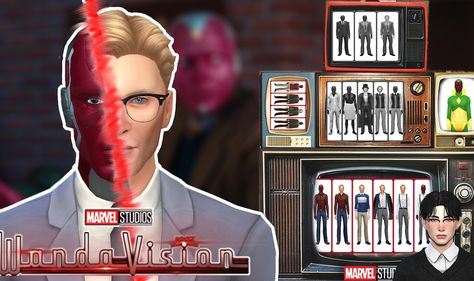 WANDAVISION VISION | Blog Vision Mcu, Marvel Dress, Marvel Vision, Punisher Marvel, Sims 4 Teen, Scarlett Witch, Wanda And Vision, Fnaf Drawings, Sims 4 Cc