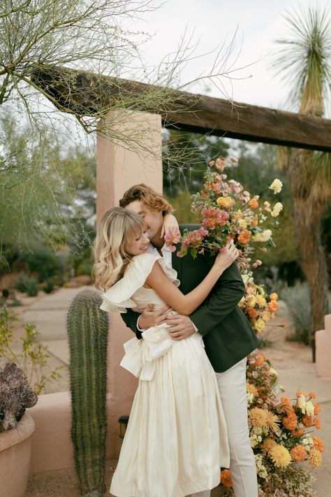 This Tucson Desert Elopement is the perfect inspiration for you micro destination wedding at JTH TUCSON Wedding Photos Inspiration, Wedding Reception Table Decor, Elopement Wedding Dress, Reception Table Decor, Joshua Tree House, Tucson Wedding, Desert Elopement, Desert Wedding, Elopement Wedding