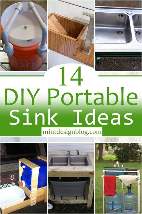 Diy Portable Sink, Outdoor Sinks Diy, Portable Camp Kitchen, Camping Sink, Kitchen Sink Diy, Outdoor Kitchen Sink, Small Kitchen Sink, Portable Sink, Outdoor Camping Kitchen