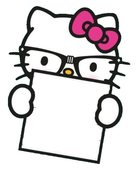 Hello Kitty With Glasses, Holding A Piece Of Paper, Kitty With Glasses, Wallpaper Sanrio, Hello Kitty School, Charmmy Kitty, Hello Kitty Crafts, Hello Kitty Themes, Hello Kitty Coloring