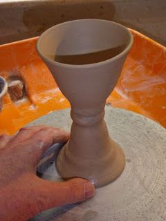 Peter's Pottery: Making Wine Goblets a step by step guide! Clay Goblets, Food Pottery, Wedding Goblets, Communion Sets, Ceramic Wedding, Making Wine, Throwing Clay, Pottery Lessons, Clay Techniques