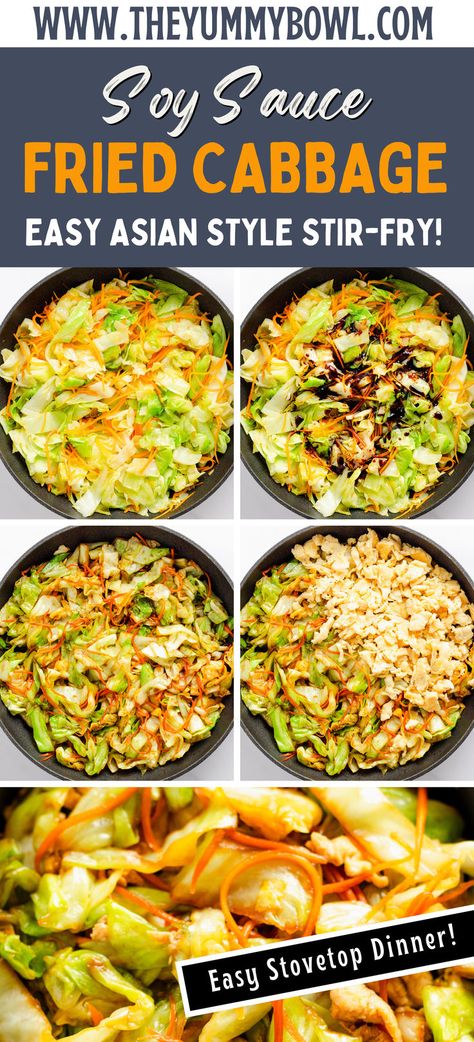 Enjoy a tasty Asian cabbage stir fry made with eggs and soy sauce! Perfect for a quick, satisfying meal. #AsianStirFry #CabbageDishes #HealthyRecipes #QuickCooking #EasyMeals Cabbage Stir Fry Chicken, Cabbage Soy Sauce, Asian Fried Cabbage Recipes, Asian Recipes With Cabbage, Cooked Napa Cabbage Recipes, Cabbage Shrimp Stir Fry, Easy Cabbage Stir Fry, Meal With Cabbage, Asian Sauteed Cabbage Recipe