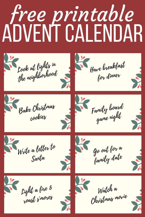 Advent Calendar Ideas Diy What To Put In, Campground Activities, Family Advent Calendar, Advent Calendar Cards, Advent Family, Advent Calendar Fillers, Homemade Advent Calendars, A Simple Christmas, Advent Calendar Activities