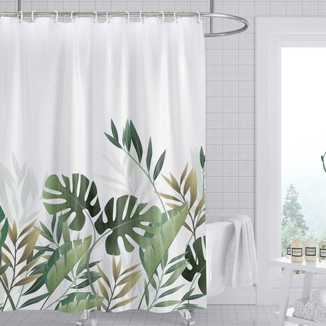 Jungle Bathroom Decor, Banana Leaf Shower Curtain, Plant Watercolor, Bathroom Curtain Set, Green Shower Curtains, Bathroom Shower Curtain Sets, Floral Shower Curtain, Personalized Shower Curtain, Botanical Leaves