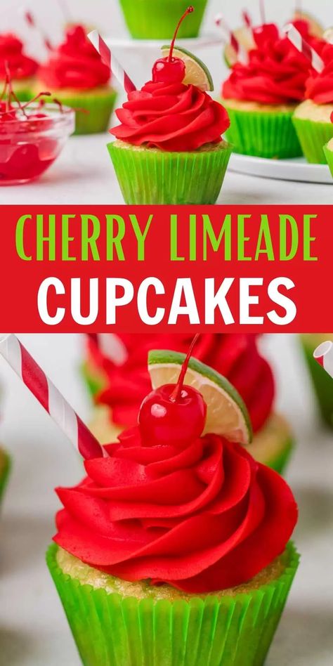 Summer Time Cupcakes, Cupcake Flavors Ideas, Elaborate Cupcakes, Jello Poke Cupcakes, Alcohol Cupcakes Recipes, Summertime Cupcakes, Summer Cupcakes Ideas, Cherry Frosting Recipe, Jello Cupcakes