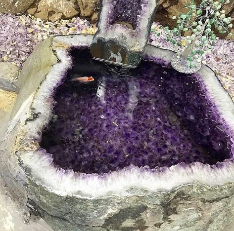 Amethyst Cathedral, Reptile Tank, Fish Ponds, Wonderful Picture, Diy Crystals, Mountain Dew, Amethyst Geode, Fish Pond, Blue Gems