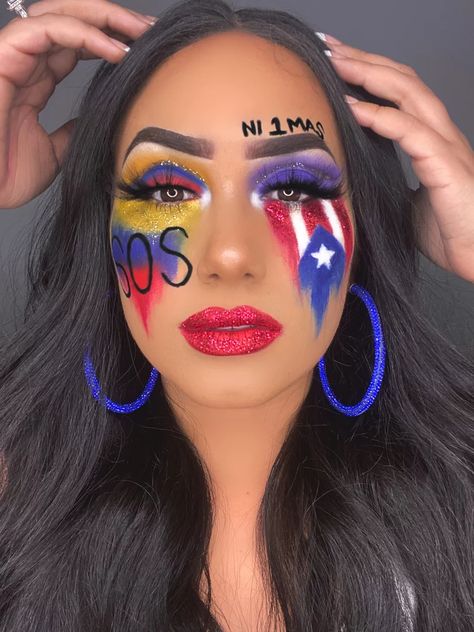 See Latinx TikToker Angelica Torres's Best Makeup Videos Puerto Rico Makeup, Bedazzled Phone Case, Caribbean Flags, Cut Crease Tutorial, Carnival Makeup, Tiktok Star, Hispanic Heritage, Makeup Transformation, Halloween Makeup Looks