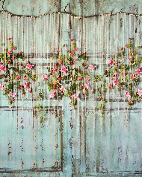 Decor Photobooth, Fleurs Art Nouveau, Plants Ideas, Hanging Flower Baskets, Flower Installation, Floral Chandelier, Garden Decor Ideas, Wedding Flowers Summer, Floral Hoops