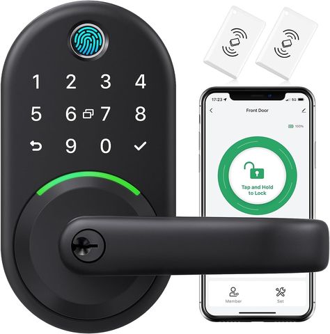 Upgrade your home security with the Smart Door Handle Lock with Keypad! 🔒 Say goodbye to lost keys and hello to convenient keyless entry. This sleek and modern lock combines style with functionality, providing peace of mind with its advanced security features. Unlock your door with ease using the keypad or traditional key option. Discover the future of home security today! #SmartDoorLock #KeylessEntry #HomeSecurity #TechGadgets #SmartHome #SecuritySystems #Convenience #ModernLiving #Innovation #SmartTechnology #TechTuesday Entry Door Colors, Keyless Entry Door Locks, Entry Door Locks, Digital Door Lock, Fingerprint Lock, Wooden Front Doors, Smart Door Locks, Smart Door, Smart Lock