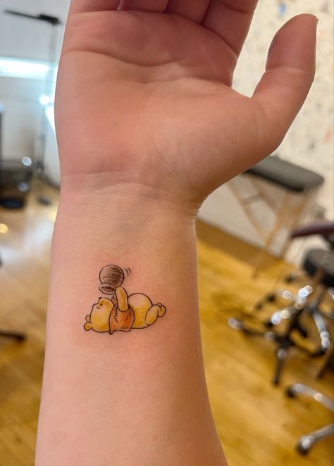 Winnie The Pooh Wrist Tattoo, Hundred Acre Wood Tattoo, Winnie The Pooh Butterfly Tattoo, Pooh And Tigger Tattoos, Tiny Pooh Bear Tattoo, Winnie The Pooh Tattoo Simple, Winnie The Pooh Flash Tattoo, Whitney The Pooh Tattoo, Hunny Pot Winnie The Pooh Tattoo