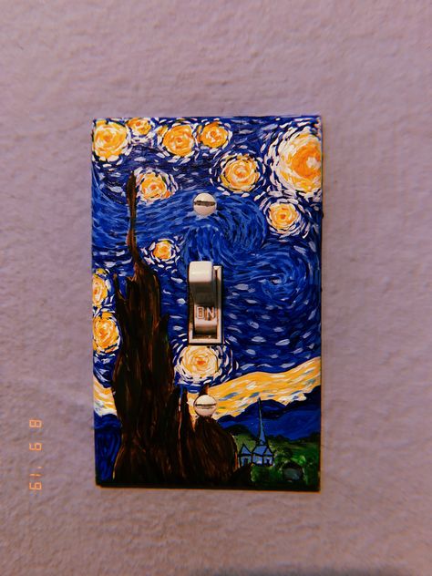 Light Switch Cover Painting Ideas, Light Switch Painting Ideas Aesthetic, Light Cover Painting Ideas, Painted Lightswitch Cover, Lightswitch Painting, Outlet Painting Ideas Easy, Light Switch Painting Ideas, Painted Outlet Covers, Lightswitch Ideas Painting