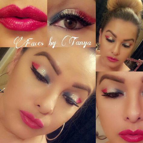 4th of July makeup! USA baby! #fourthofjuly #makeup #red #white #blue #facesbytanya #arizonamakeupartist #azmua #eyeshadow #lips Patriotic Makeup Eye, Patriotic Makeup, Usa Makeup, 4th Of July Makeup, Fourth Of July Quotes, Usa Baby, Happy 4 Of July, Beautiful Makeup, How To Feel Beautiful