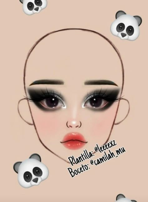 Panda Inspired Makeup, Cute Panda Makeup, Panda Eyes Makeup, Panda Makeup Cute, Panda Makeup, Goddess Makeup, Makeup Charts, Animal Makeup, Anime Eye Makeup