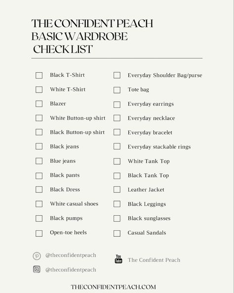 Elevating a basic wardrobe is so simple. Begin with basic pieces and accessorize with jewelry, heels, and a classic black blazer. This simple change can completely transform your look. Unsure about which pieces to start with for building a basic wardrobe? Grab a copy of my BASIC WARDROBE CHECKLIST. It’s perfect for beginners looking to kickstart their style journey or build a wardrobe from the ground up.  Link in bio 👆 #styleedit #basicwardrobe #elevatingoutfits #ootd Basic Wardrobe Essentials How To Build, Basic Jewelry Essentials, Look Good Everyday, Wardrobe Checklist, Basic Wardrobe Essentials, Sanskrit Quotes, Black Button Up Shirt, Sustainable Wardrobe, White Casual Shoes
